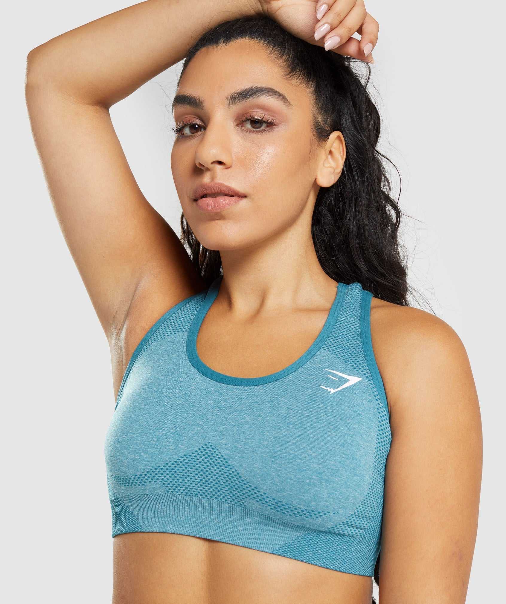 Staniki Sportowe Damskie Gymshark Vital Seamless 2.0 Turkusowe | GCKY48195