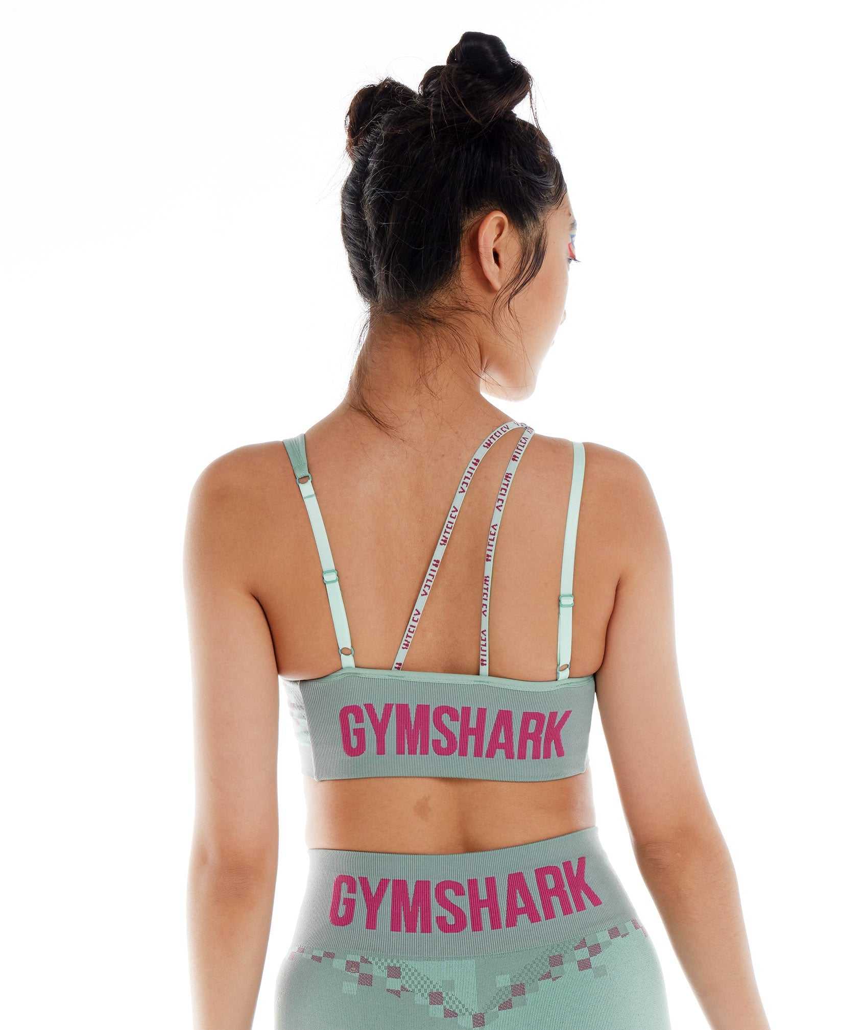 Staniki Sportowe Damskie Gymshark Wtflex Cyborg Seamless Niebieskie Różowe Niebieskie | YFKH78269