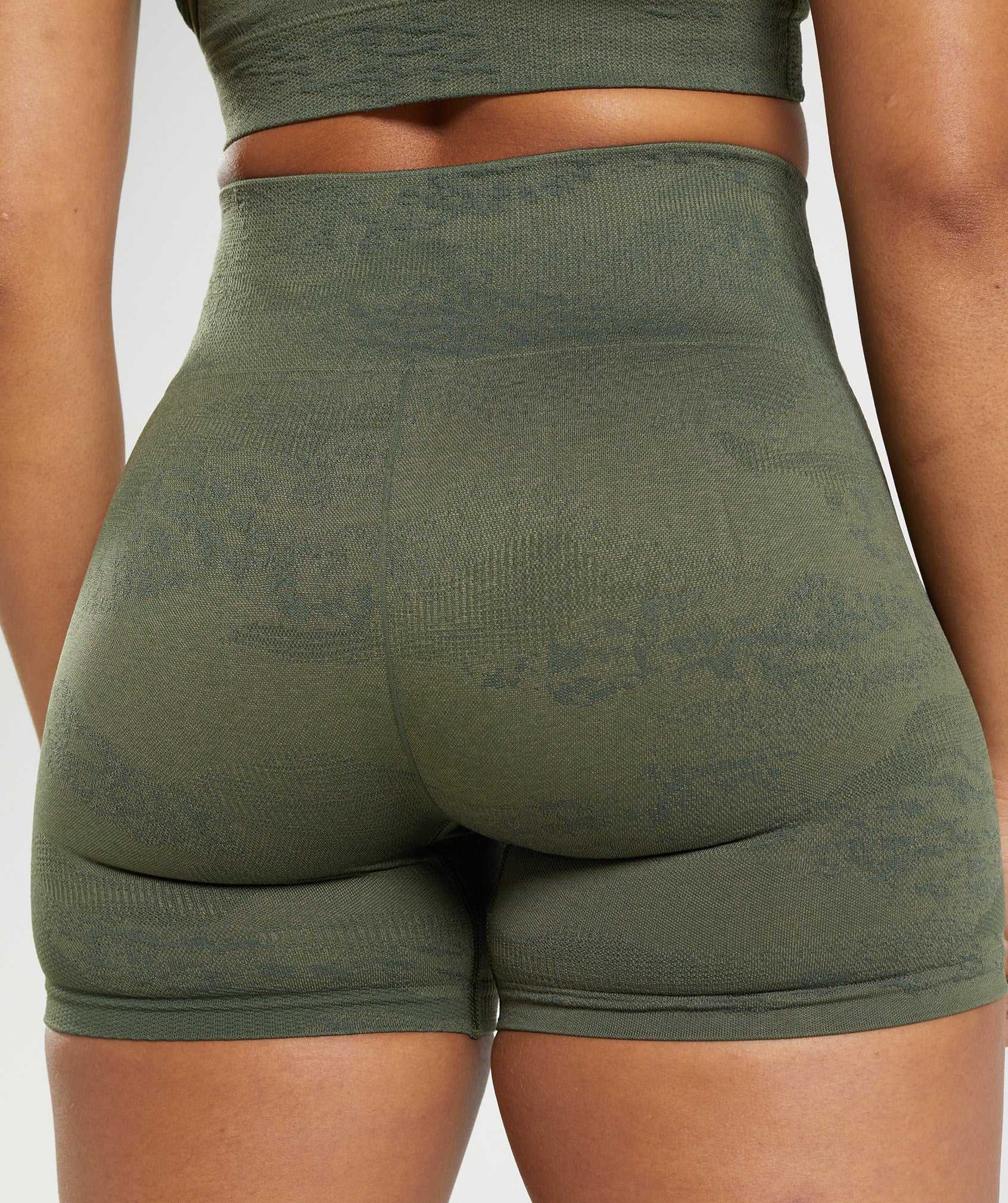 Szorty Damskie Gymshark Adapt Camo Seamless Oliwkowe Oliwkowe | OHGK96182