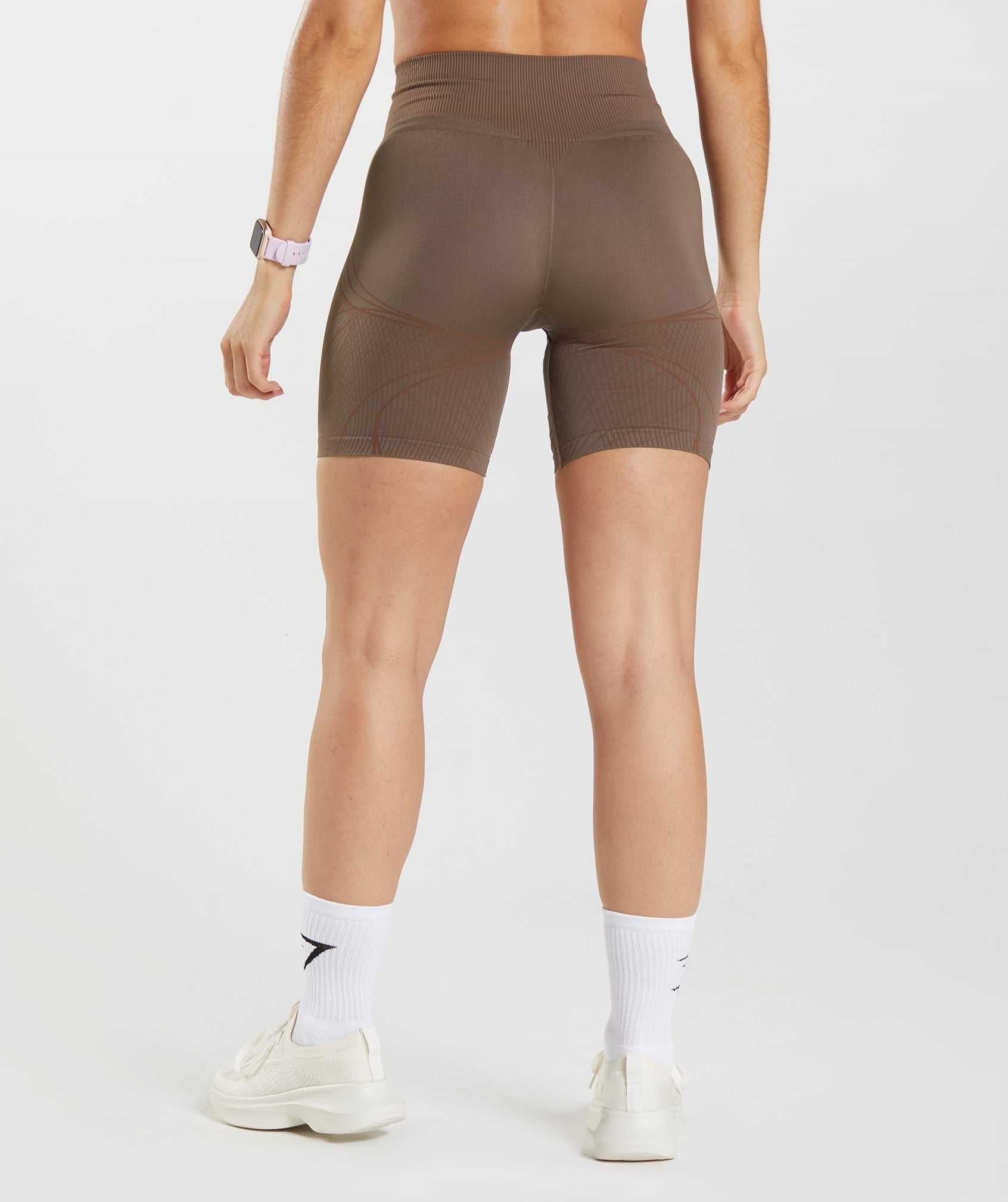 Szorty Damskie Gymshark Apex Seamless Brązowe Różowe Brązowe | GCZR73198