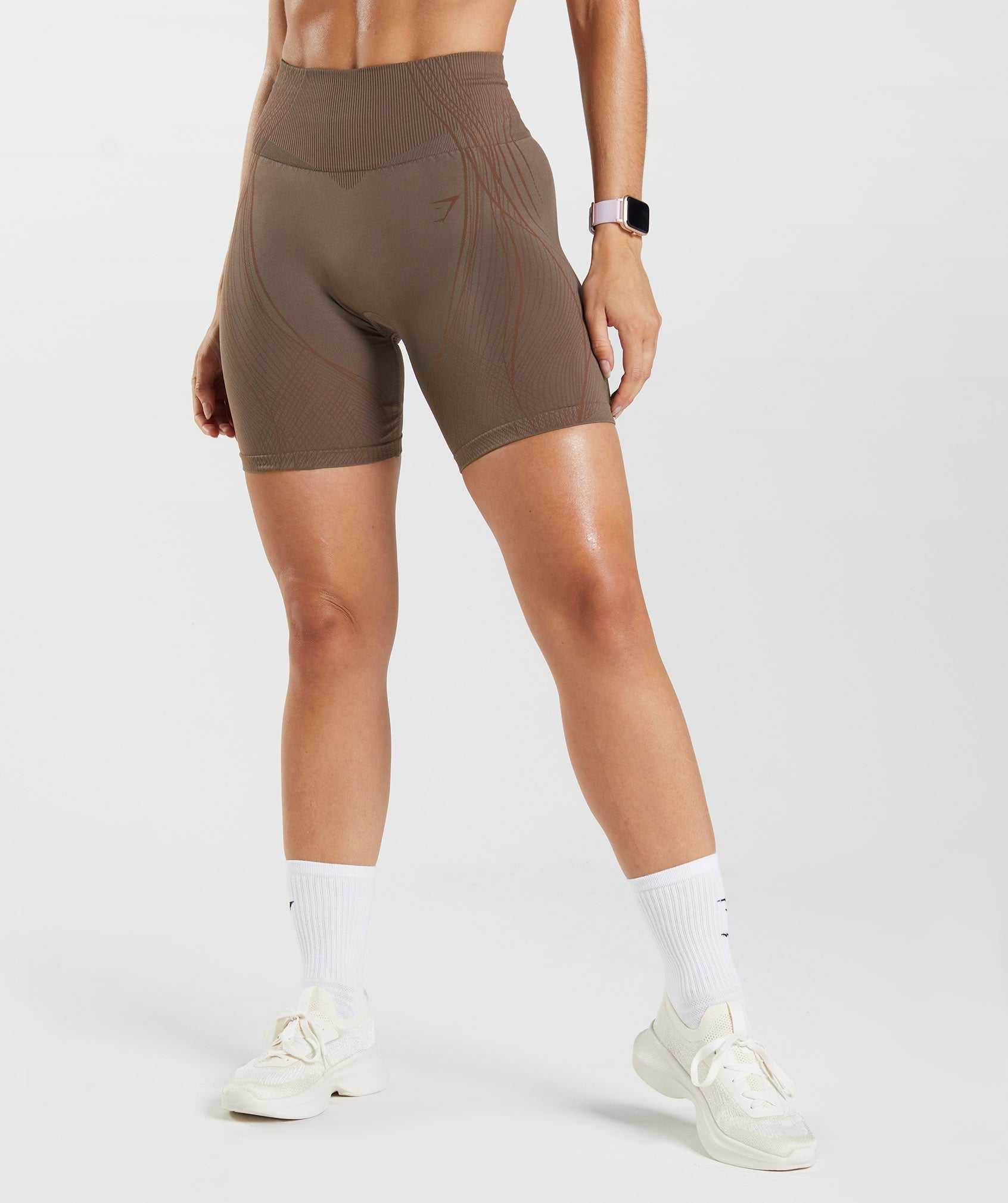 Szorty Damskie Gymshark Apex Seamless Brązowe Różowe Brązowe | GCZR73198