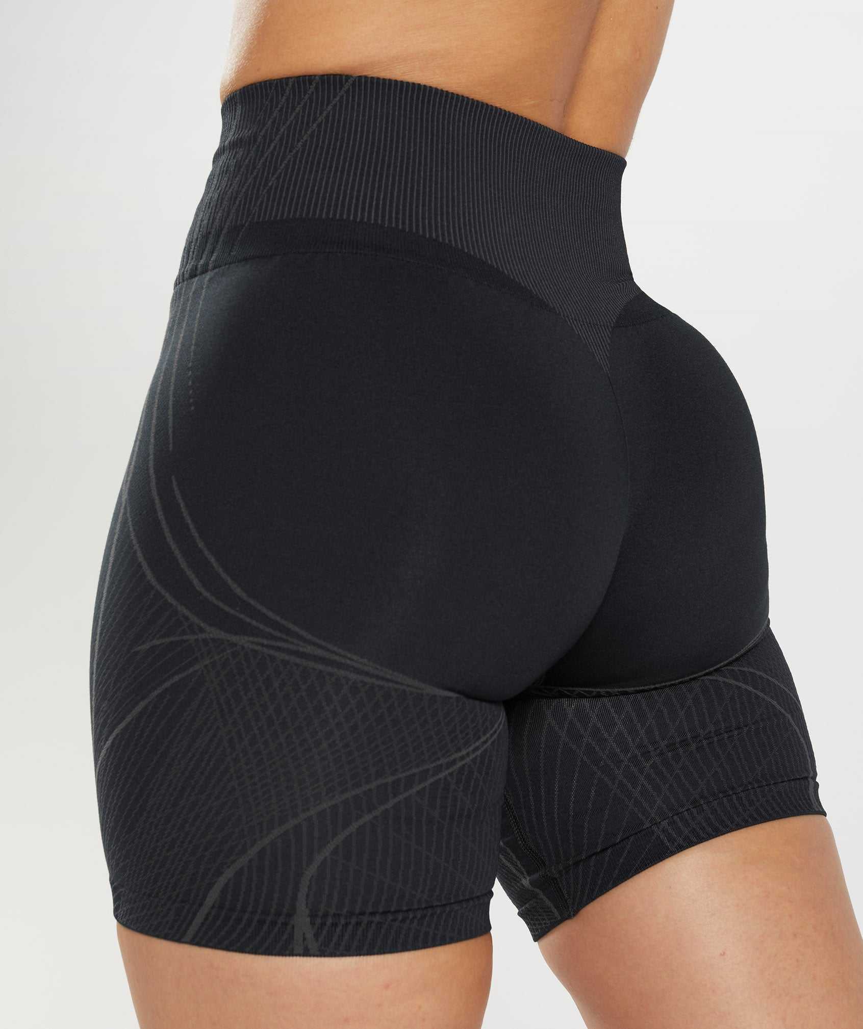 Szorty Damskie Gymshark Apex Seamless Czarne Czarne Szare | QNMW57490