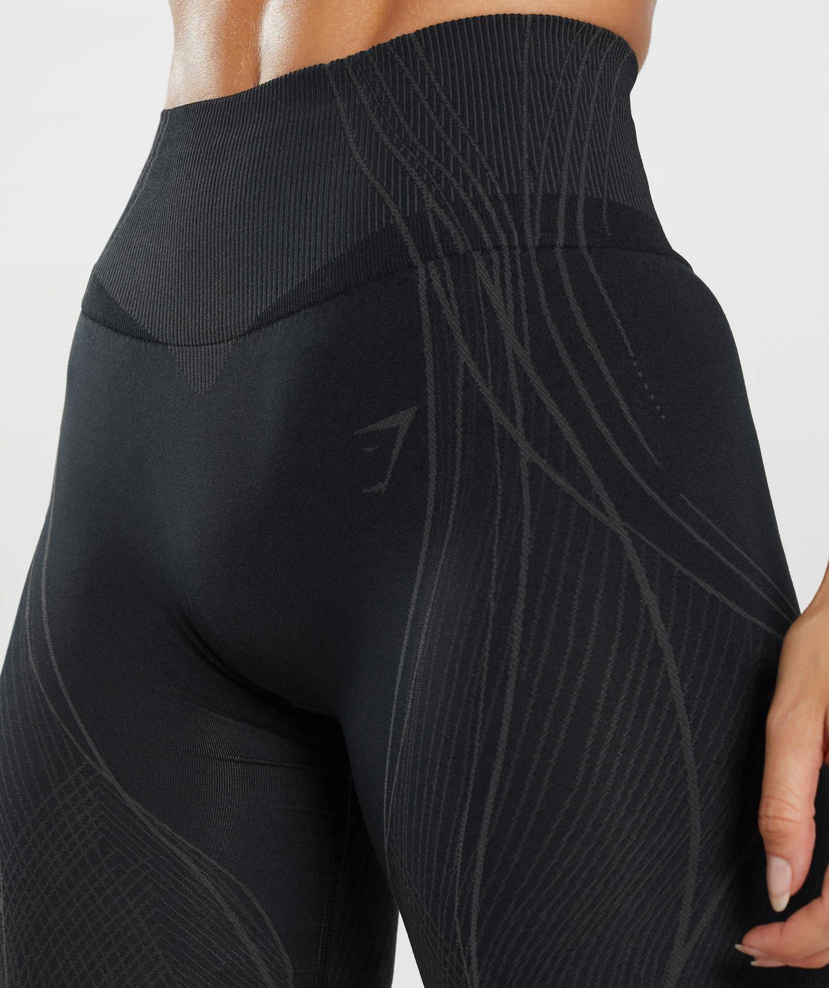 Szorty Damskie Gymshark Apex Seamless Czarne Czarne Szare | QNMW57490