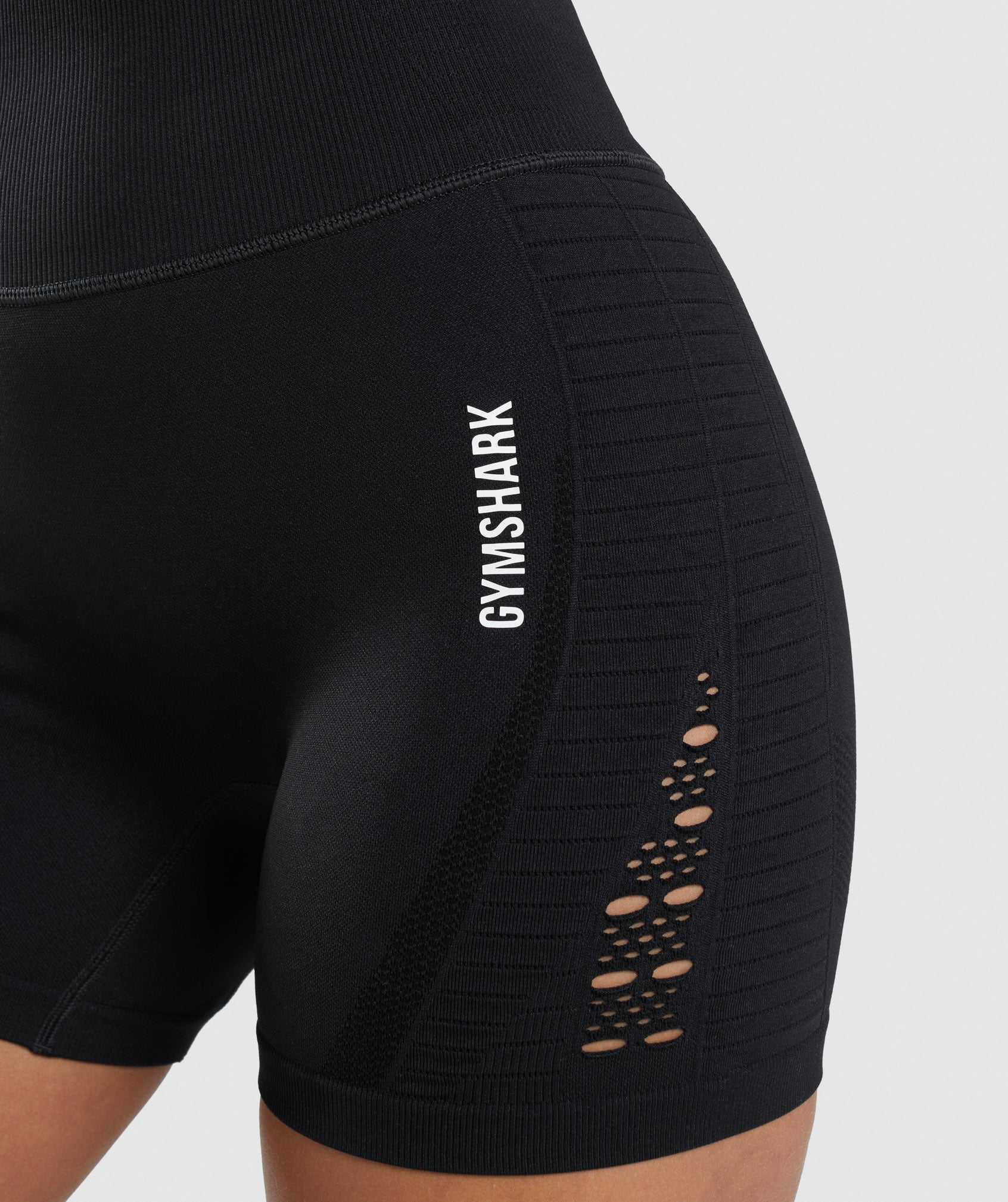 Szorty Damskie Gymshark Energy Seamless Czarne | GDOY98752