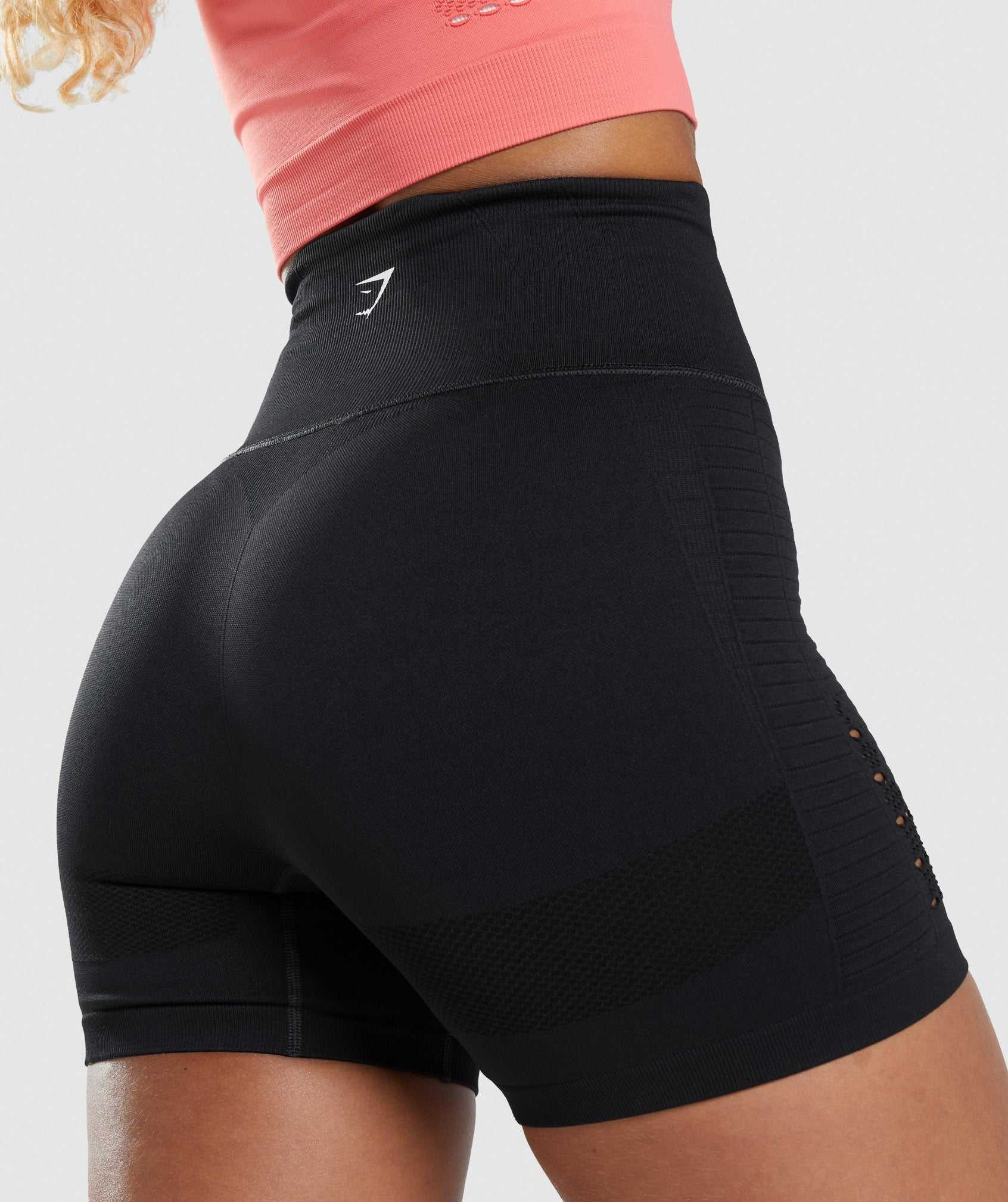 Szorty Damskie Gymshark Energy Seamless Czarne | GDOY98752