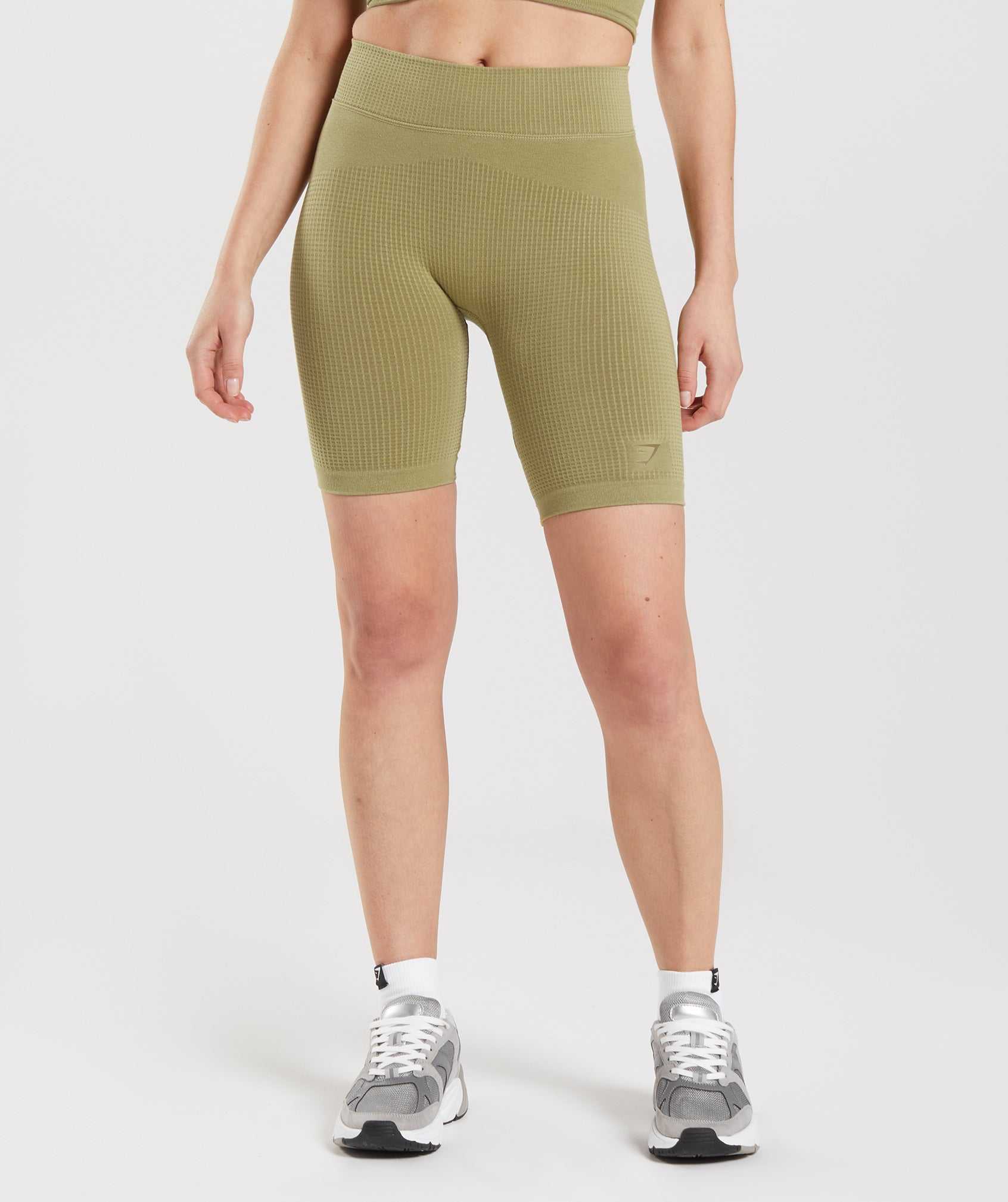 Szorty Damskie Gymshark Pause Seamless Cycling Zielone | DFMG85296