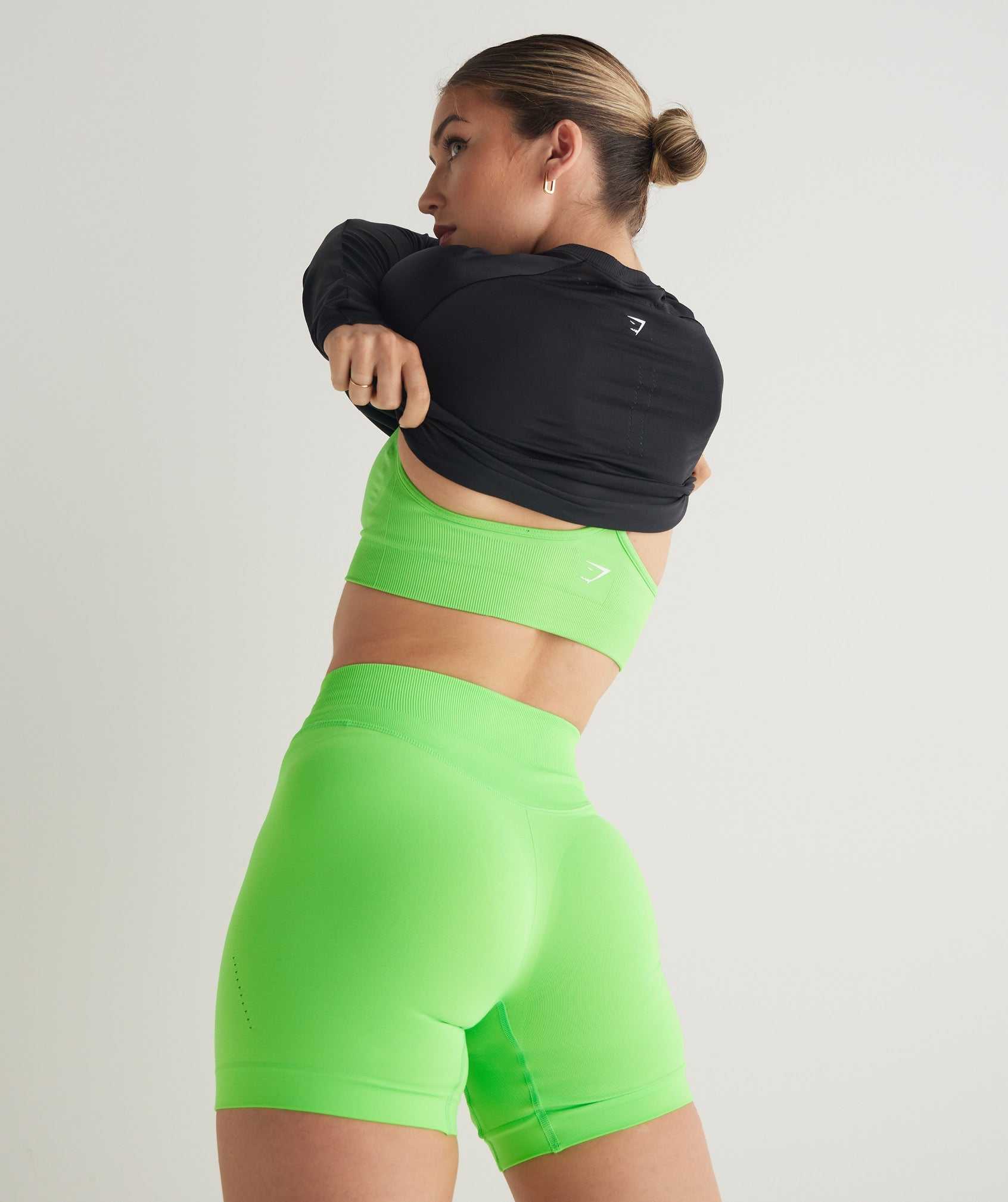 Szorty Damskie Gymshark Sweat Seamless Sculpt Głęboka Zielone | RYEN75430