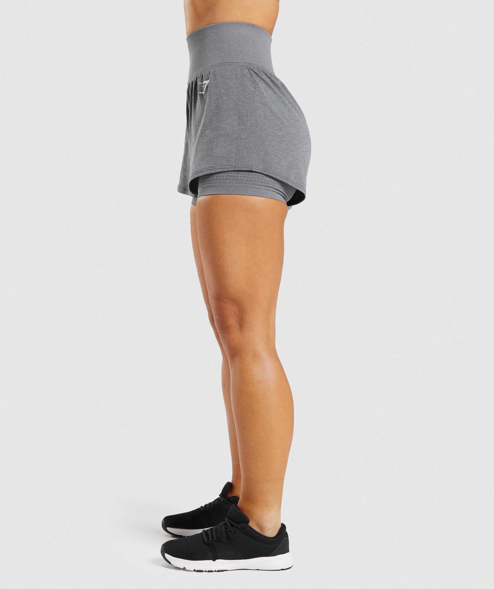 Szorty Damskie Gymshark Vital Seamless 2.0 2-in-1 Szare | FCIM43987