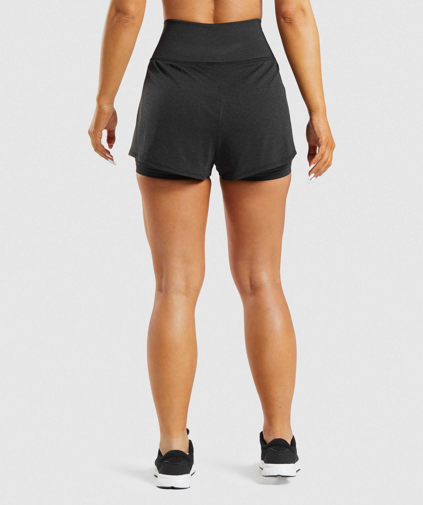 Szorty Damskie Gymshark Vital Seamless 2.0 2-in-1 Czarne | QOCF15670