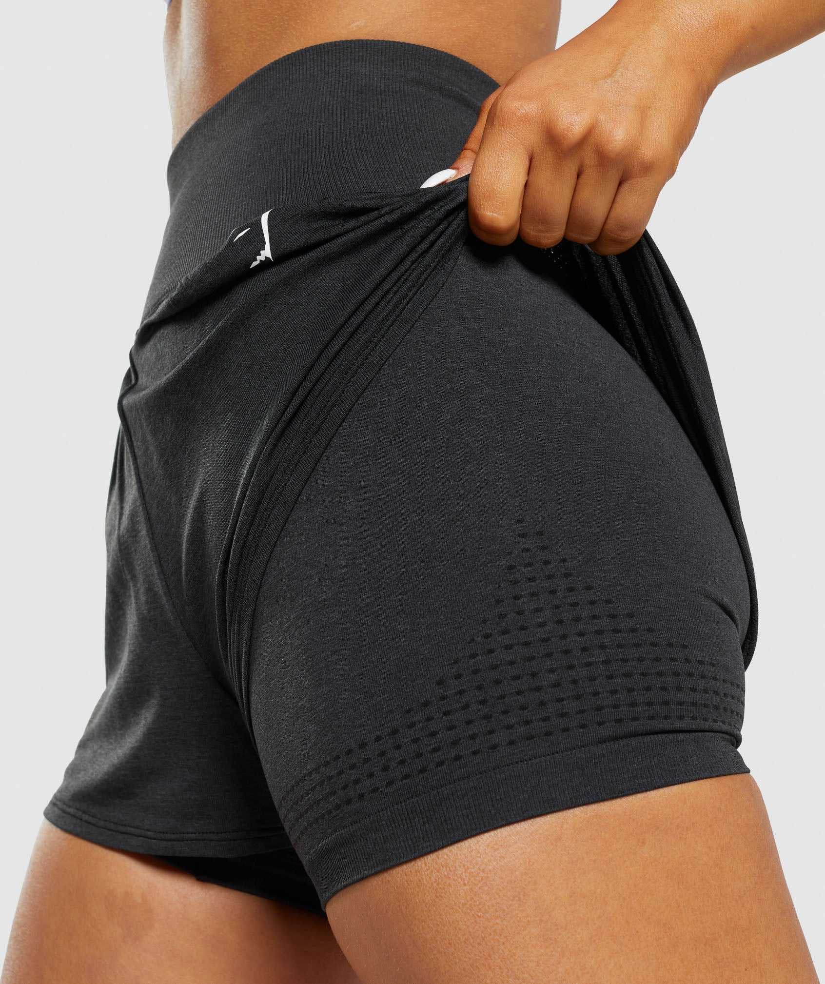 Szorty Damskie Gymshark Vital Seamless 2.0 2-in-1 Czarne | QOCF15670