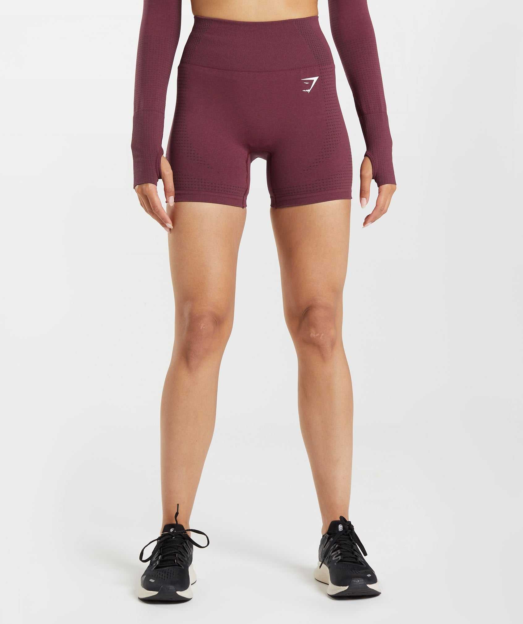 Szorty Damskie Gymshark Vital Seamless 2.0 Bordowe | ZUIT70198